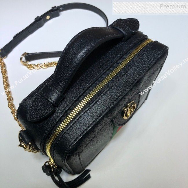Gucci Ophidia Leather Mini Shoulder Bag 602576 Black 2020 (DLH-9121925)