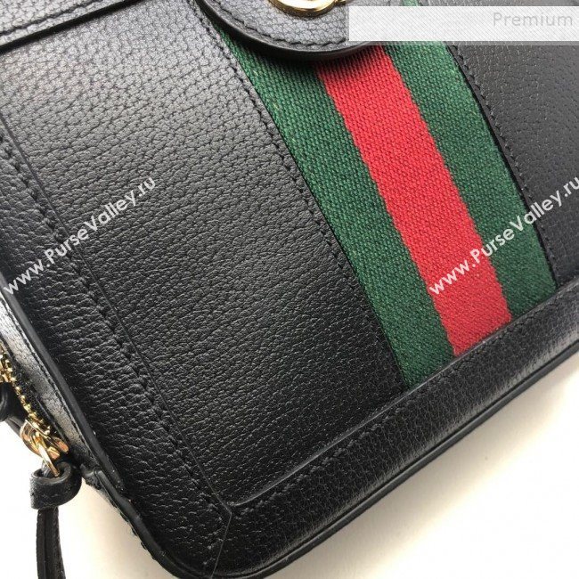 Gucci Ophidia Leather Mini Shoulder Bag 602576 Black 2020 (DLH-9121925)