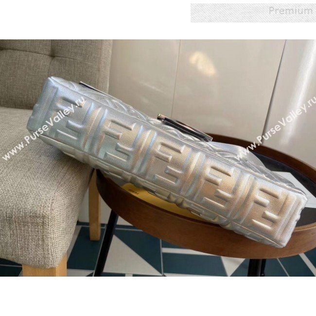 Fendi Baguette Silver Leather Large Bag 2019 (AFEI-9121929)