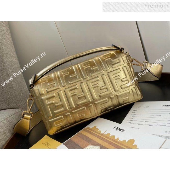 Fendi Baguette Gold Leather Medium Bag 2019 (AFEI-9121931)