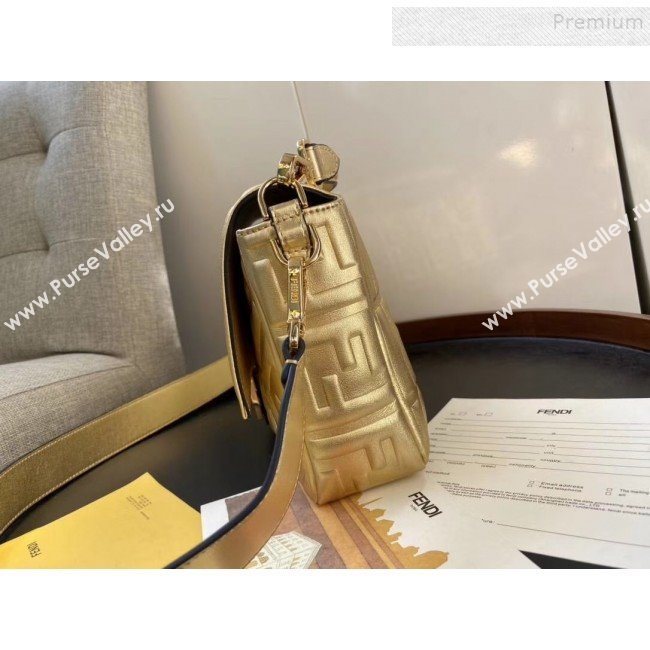 Fendi Baguette Gold Leather Large Bag 2019 (AFEI-9121932)