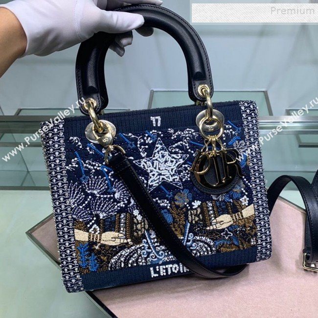 Dior Star Lady Dior Medium Bag in Tarot Beaded Canvas 2019 (BF-9121933)
