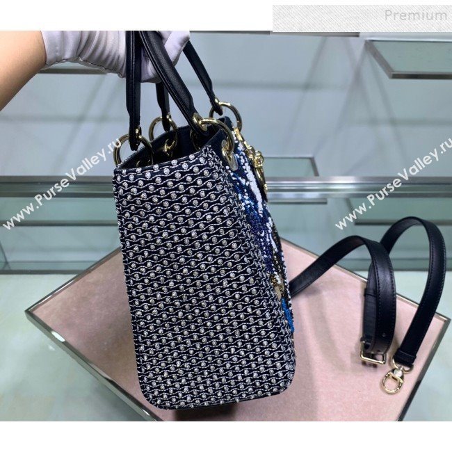 Dior Star Lady Dior Medium Bag in Tarot Beaded Canvas 2019 (BF-9121933)