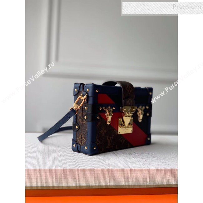 Louis Vuitton Petite Malle Box Shoulder Bag M55437 Navy Blue/Red/Black 2019 (KIKI-9121735)