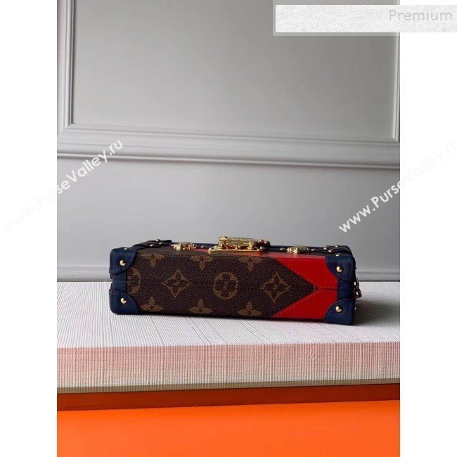 Louis Vuitton Petite Malle Box Shoulder Bag M55437 Navy Blue/Red/Black 2019 (KIKI-9121735)