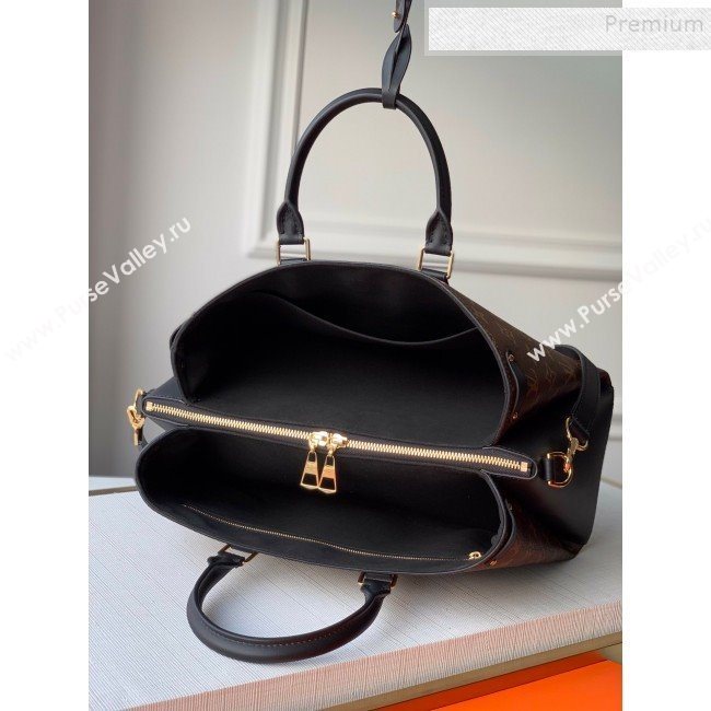 Louis Vuitton Monogram Canvas Soufflot MM Open Top Handle Bag M44816 Black 2019 (KIKI-9121747)