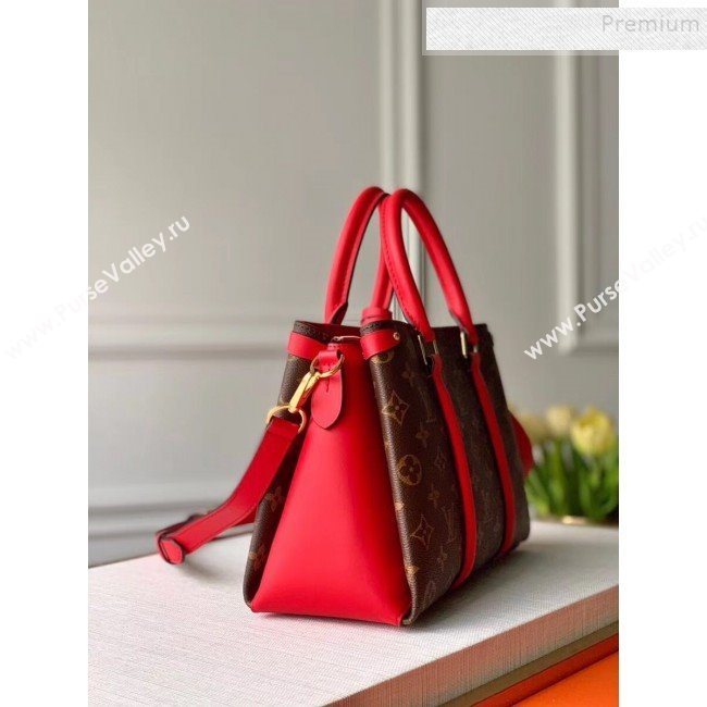 Louis Vuitton Monogram Canvas Soufflot BB Open Top Handle Bag M44815 Red 2019 (KIKI-9121744)
