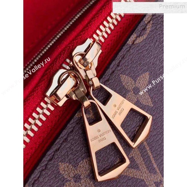 Louis Vuitton Monogram Canvas Soufflot BB Open Top Handle Bag M44815 Red 2019 (KIKI-9121744)