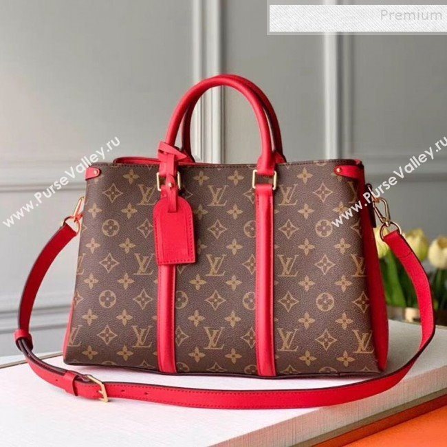 Louis Vuitton Monogram Canvas Soufflot MM Open Top Handle Bag M44816 Red 2019 (KIKI-9121745)