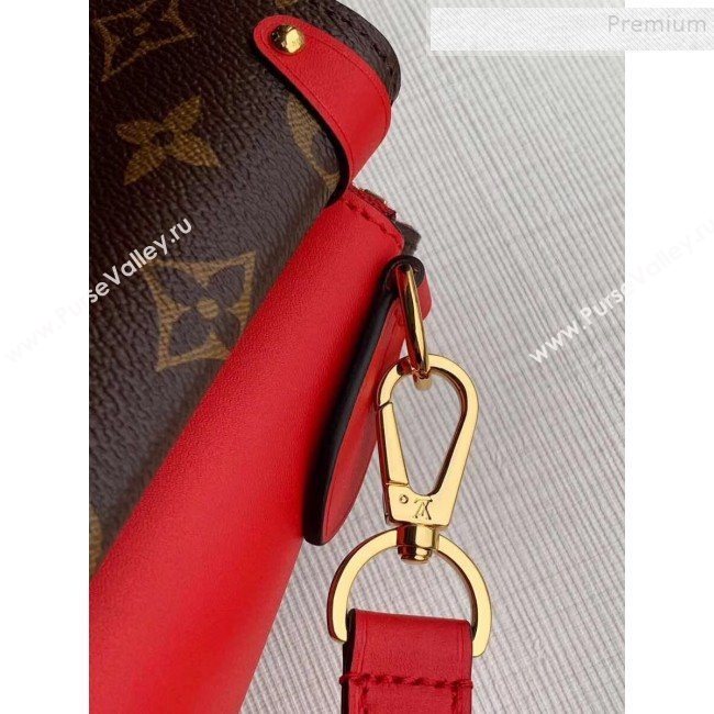 Louis Vuitton Monogram Canvas Soufflot MM Open Top Handle Bag M44816 Red 2019 (KIKI-9121745)