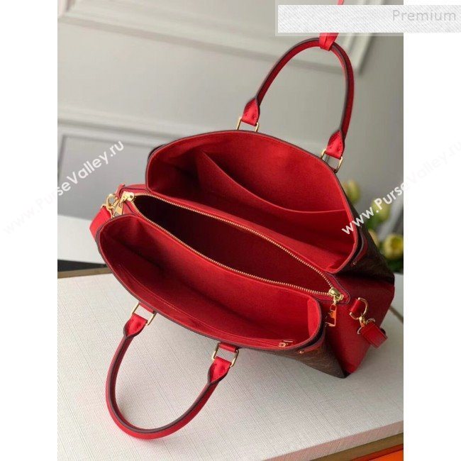 Louis Vuitton Monogram Canvas Soufflot MM Open Top Handle Bag M44816 Red 2019 (KIKI-9121745)