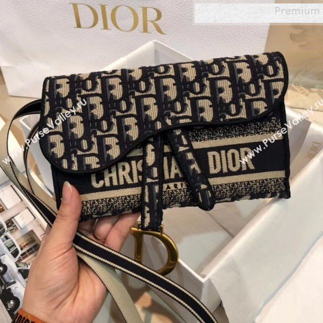 Dior Saddle Blue Oblique Canvas Pouch Belt Bag 2020 (XXG-9121750)
