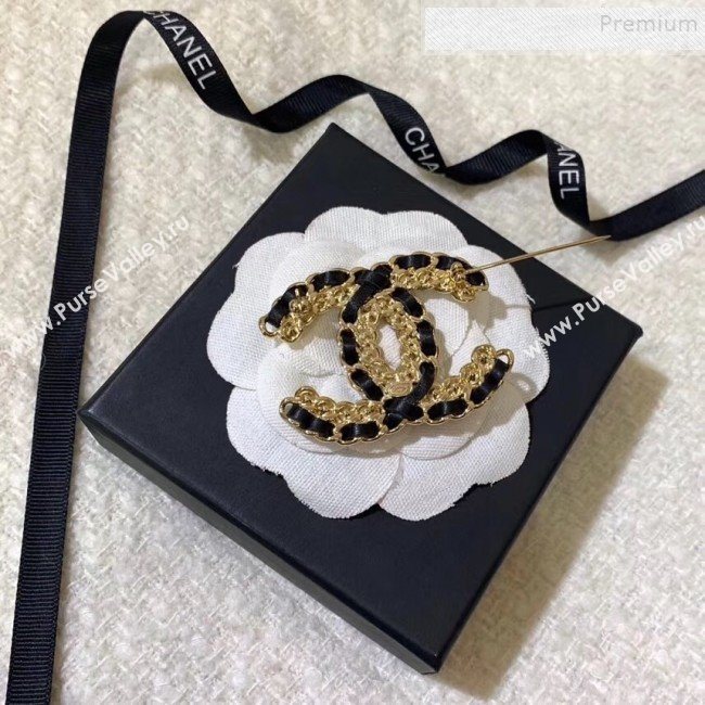 Chanel Chain Leather Crystal CC Brooch 2019 (YF-9122047)