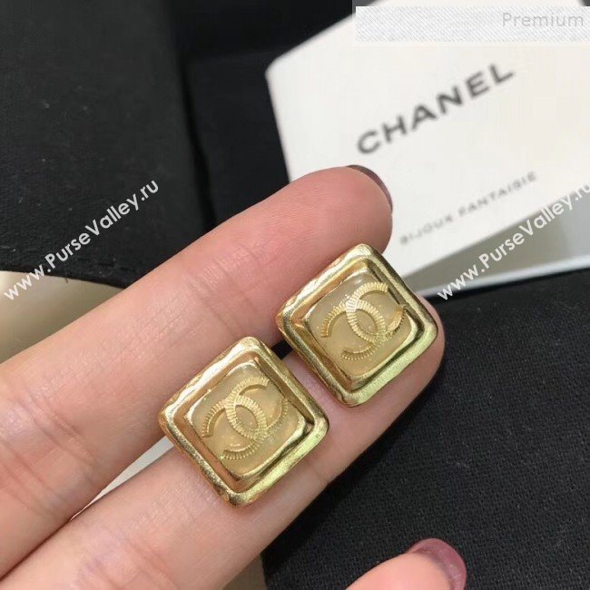 Chanel Square CC Stud Earrings 04 2019 (YF-9122050)