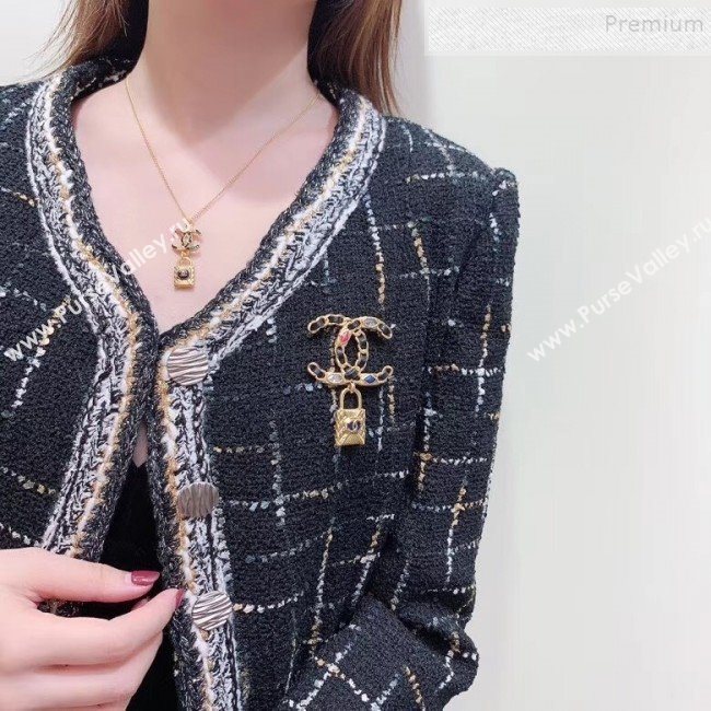Chanel Leather Chain CC Lock Brooch AB3085 2019 (YF-9122051)