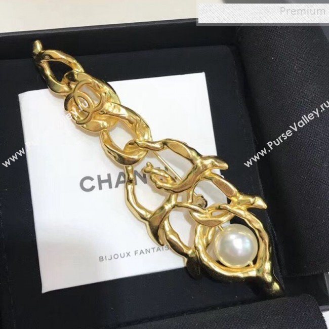 Chanel Vintage Metal Pearl Brooch AB3134 2019 (YF-9122053)