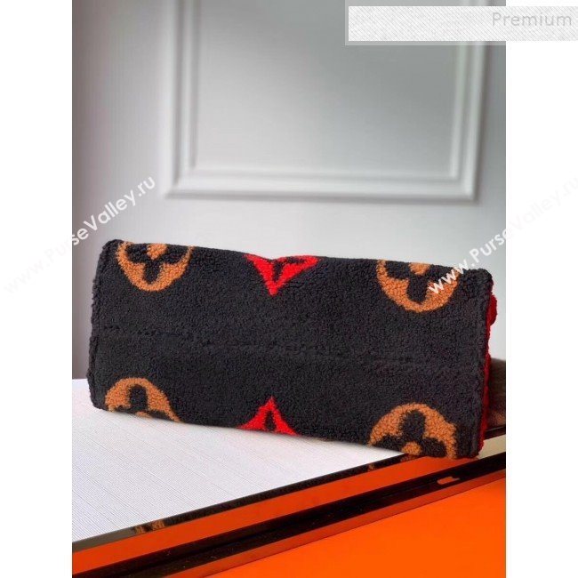 Louis Vuitton LV Teddy Onthego Monogram Wool Tote Bag M55420 Black/Red 2019 (KI-9122106)