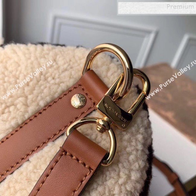 Louis Vuitton LV Teddy Speedy 25 Monogram Wool Top Handle Bag M55422 Brown/White 2019 (KI-9110511)