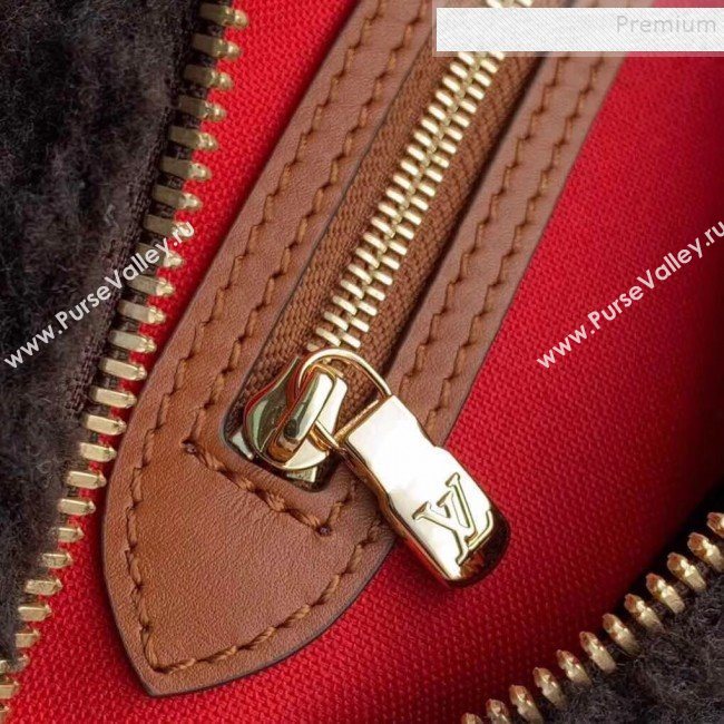 Louis Vuitton LV Teddy Speedy 25 Monogram Wool Top Handle Bag M55422 Brown/White 2019 (KI-9110511)