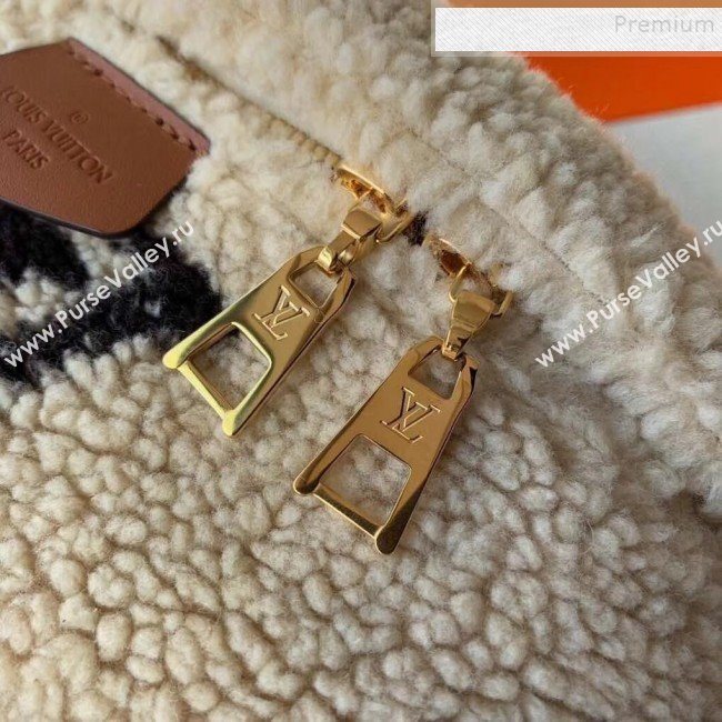 Louis Vuitton Teddy Discovery Monogram Wool Belt Bag/Bumbag M55425 White/Black 2019 (KI-9122107)