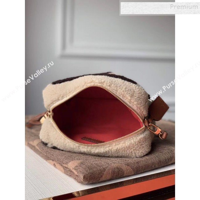 Louis Vuitton Teddy LV Monogram Wool Camera Bag M68599 Brown/White 2019 (KI-9122108)