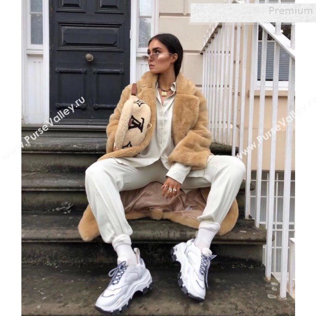 Louis Vuitton Teddy Discovery Monogram Wool Belt Bag/Bumbag M55425 White/Black 2019 (KI-9122107)