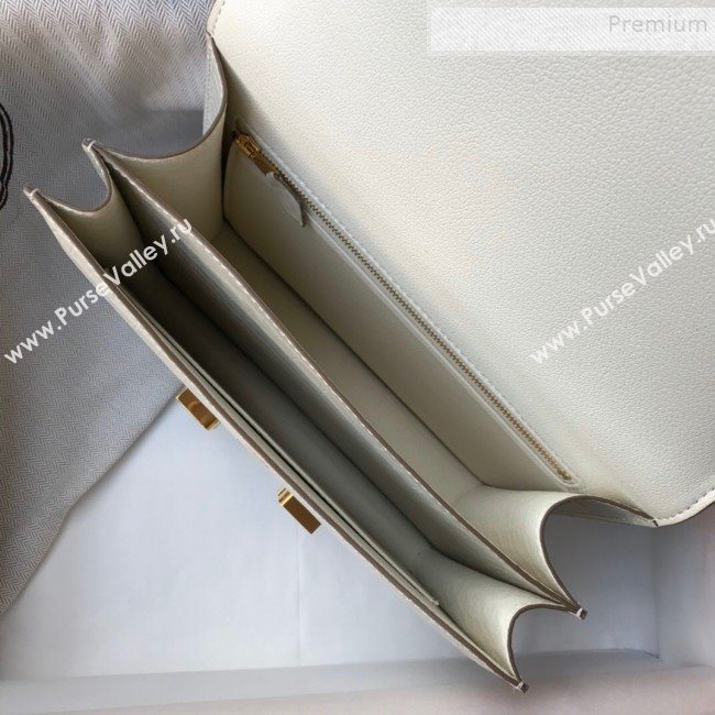 Hermes Constance 18/23cm in Crocodile Embossed Calf Leather White/Gold 2019 (Half Handmade) (FL-9122128)