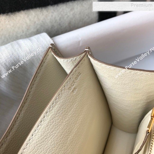 Hermes Constance 18/23cm in Crocodile Embossed Calf Leather White/Gold 2019 (Half Handmade) (FL-9122128)