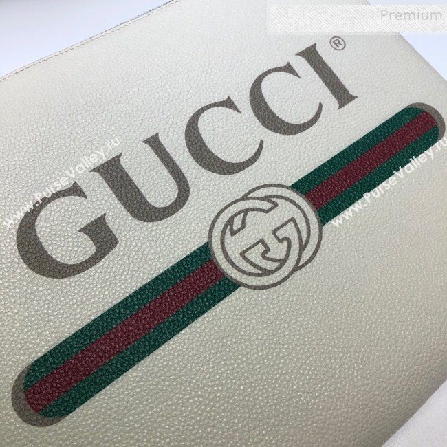 Gucci GG Web Leather Pouch 572770 White 2019 (DLH-9122115)