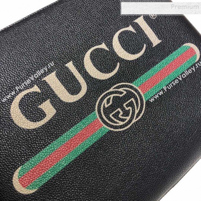 Gucci GG Web Leather Pouch 572770 Black 2019 (DLH-9122116)