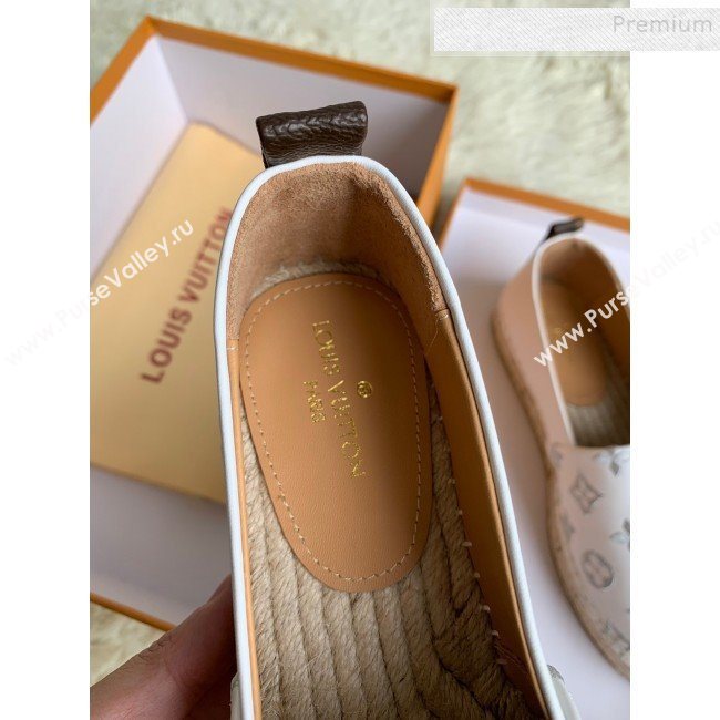 Louis Vuitton Monogram Silver Embroidered Flat Espadrilles White 2019 (For Women and Men) (HB-9122013)