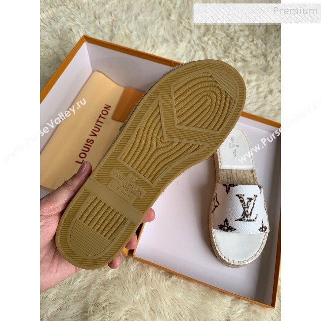 Louis Vuitton Monogram Animal Print Flat Espadrilles Slide Sandals White 2019 (For Women and Men) (HB-9122002)