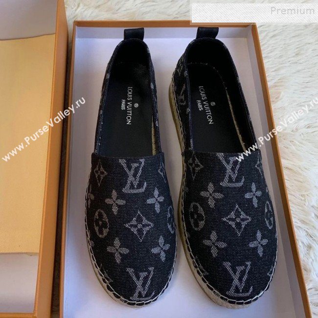 Louis Vuitton Starboard Monogram Demin Flat Espadrilles Black 2019   (HB-9122014)