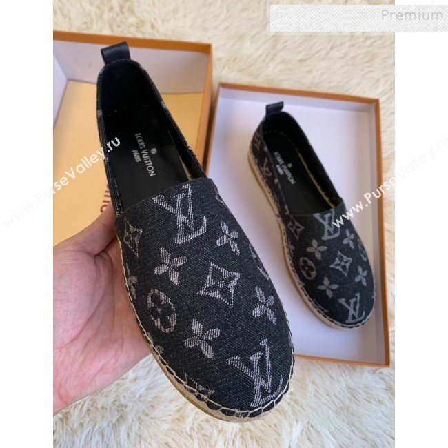 Louis Vuitton Starboard Monogram Demin Flat Espadrilles Black 2019   (HB-9122014)