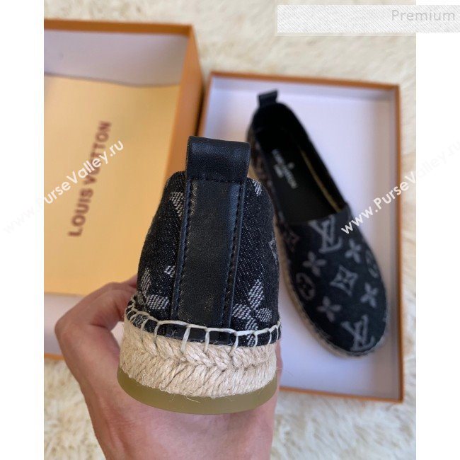 Louis Vuitton Starboard Monogram Demin Flat Espadrilles Black 2019   (HB-9122014)