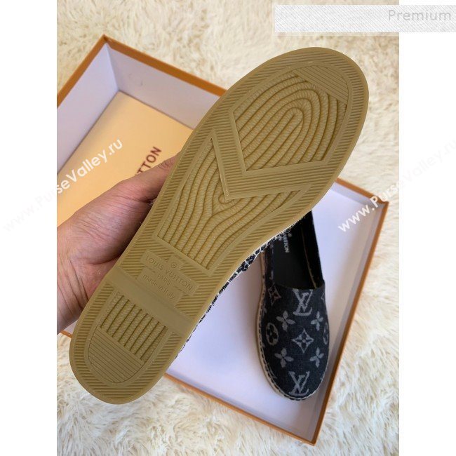 Louis Vuitton Starboard Monogram Demin Flat Espadrilles Black 2019   (HB-9122014)