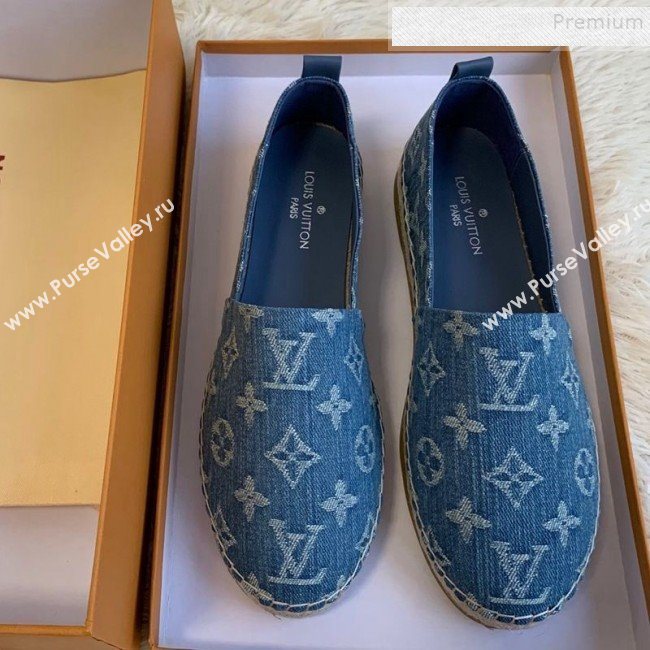 Louis Vuitton Starboard Monogram Demin Flat Espadrilles Light Blue 2019   (HB-9122016)