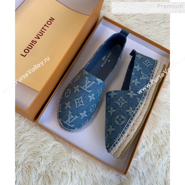 Louis Vuitton Starboard Monogram Demin Flat Espadrilles Light Blue 2019   (HB-9122016)