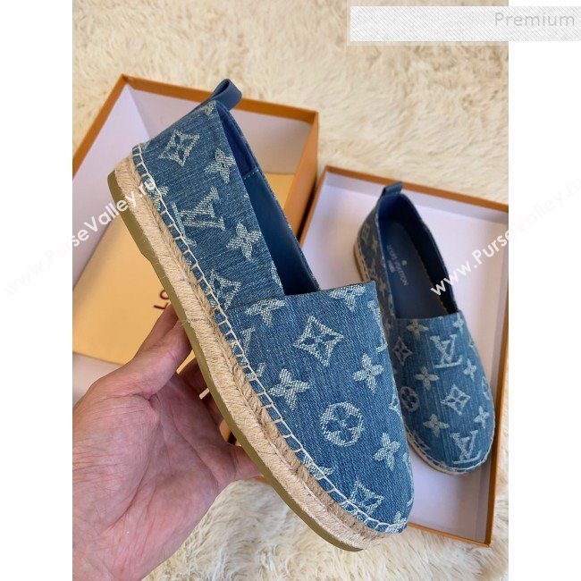 Louis Vuitton Starboard Monogram Demin Flat Espadrilles Light Blue 2019   (HB-9122016)