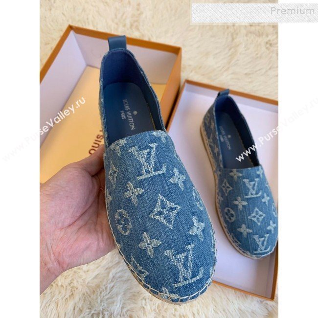 Louis Vuitton Starboard Monogram Demin Flat Espadrilles Light Blue 2019   (HB-9122016)