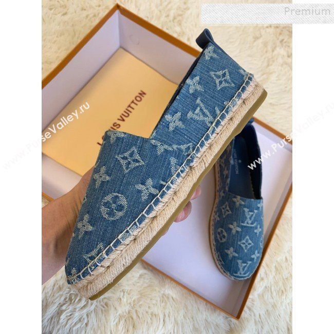 Louis Vuitton Starboard Monogram Demin Flat Espadrilles Light Blue 2019   (HB-9122016)