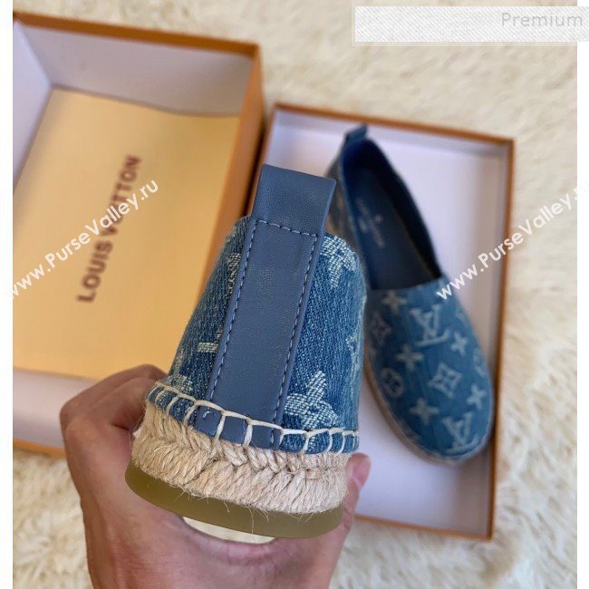 Louis Vuitton Starboard Monogram Demin Flat Espadrilles Light Blue 2019   (HB-9122016)