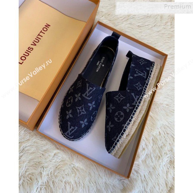 Louis Vuitton Starboard Monogram Demin Flat Espadrilles Dark Blue 2019   (HB-9122017)