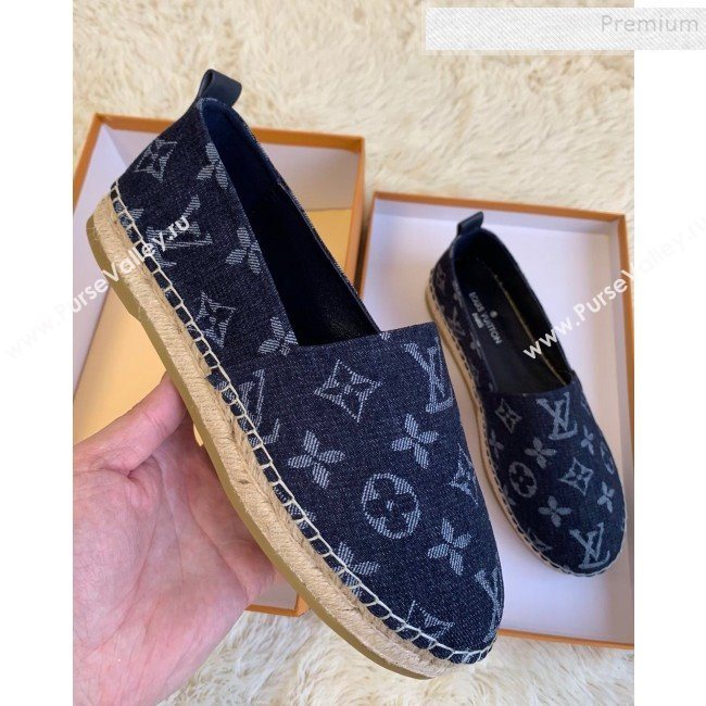 Louis Vuitton Starboard Monogram Demin Flat Espadrilles Dark Blue 2019   (HB-9122017)