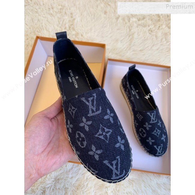 Louis Vuitton Starboard Monogram Demin Flat Espadrilles Dark Blue 2019   (HB-9122017)