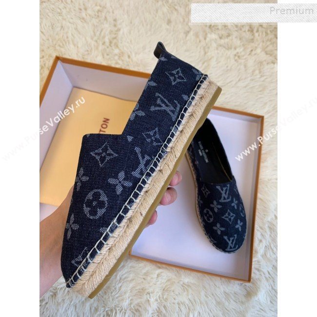 Louis Vuitton Starboard Monogram Demin Flat Espadrilles Dark Blue 2019   (HB-9122017)