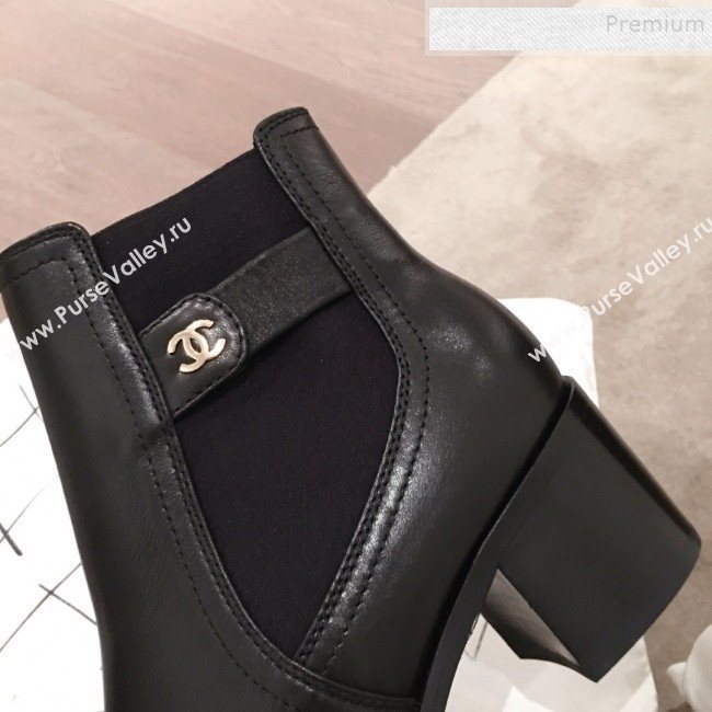 Chanel Lambskin and Patent Leather Short Boots Black 2019 (KL-9122018)
