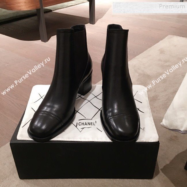 Chanel Supple Lambskin Short Boots Black 2019 (KL-9122019)