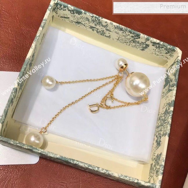Dior Pearl Tassel Earrings Gold/White 03 2019 (YF-9122044)