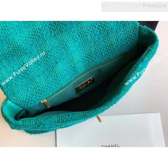 Chanel 19 Tweed Large/Maxi Flap Bag AS1161/AS1162 Green 2019 (XING-9121713)